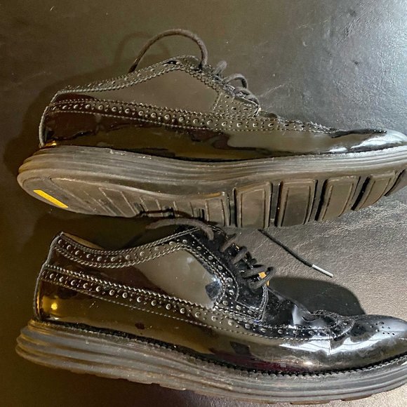 Cole Haan - Black Patent Leather Loafer Lunar Grand - Sz 9 Medium - Picture 3 of 10